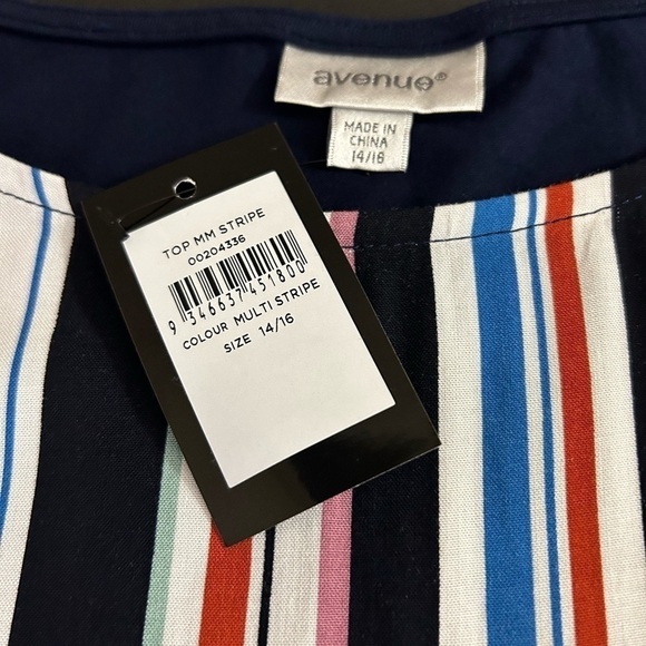 Avenue Multi Striped Blouse • NWT • Size: 14/16 - Picture 5 of 8